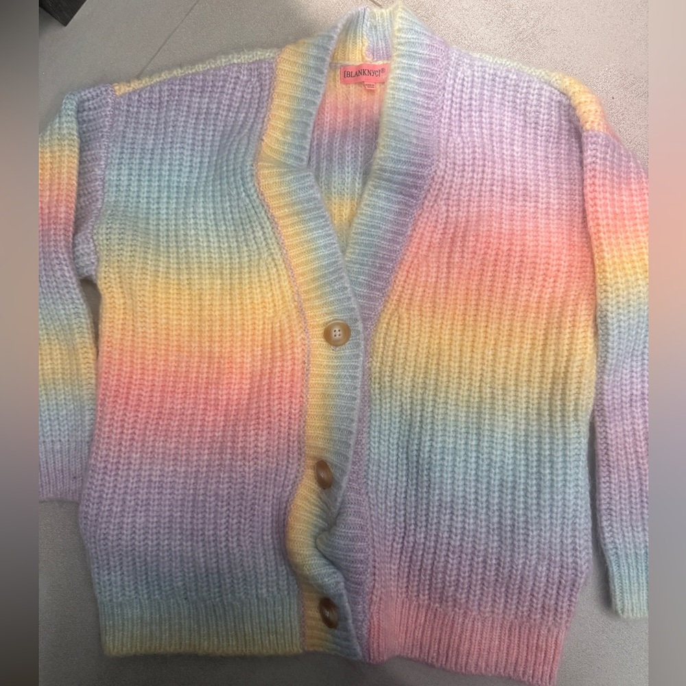 Blank NYC Pastel Rainbow Knit Cardigan Kids